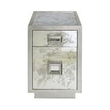 Worlds Away Cisco 1 Door Mirrored Accent Cabinet Wood in Gray, Size 28.0 H x 16.75 W x 23.25 D in | Wayfair CISCO S
