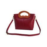 Amerileather Women's Crossbodies Red - Red Snake-Embossed Marc Leather Crossbody Bag