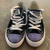 Converse Shoes | Bedazzled Purpled Converses | Color: Black/Purple | Size: 13g