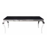 Mercer41 Summerhill Dining Table Glass/Metal in Black/Gray, Size 30.0 H x 80.0 W x 40.0 D in | Wayfair 806EC87AD0814769A4916642CC7524E6
