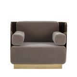 Sonder Living Kelly Hoppen 33.5" Wide Armchair Fabric in Brown/Green/Yellow, Size 29.5 H x 33.5 W x 29.5 D in | Wayfair 1402016