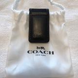 Coach Accessories | New! Mens Coach Leather And Canvas Money Clip. | Color: Black | Size: Os