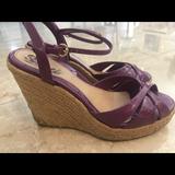 Gucci Shoes | Gucci Purple Wedge Sandel Shoe Sz 8 | Color: Purple | Size: 8