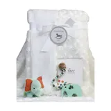3 Stories Trading Kids Baby Blanket Gift Set With Pacifier Clip, Teether & Toy, White, 0-24 Months