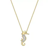 "Gemminded 10k Gold Diamond Accent Seahorse Pendant Necklace, Women's, Size: 18"", White"
