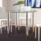 Ivy Bronx Henninger Dining Table Glass/Metal in Gray, Size 30.0 H x 45.0 W x 45.0 D in | Wayfair WDLN1239 38477462