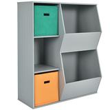 Costway Kids Toy Storage Cabinet Shelf Organizer -Gray