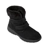 Haband Womens Fleece-Lined Boots with Faux Fur Collar, Black, Size 8 Medium, M