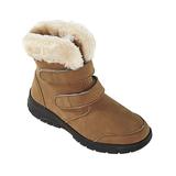 Haband Womens Fleece-Lined Boots with Faux Fur Collar, Chestnut, Size 6.5 Medium, M