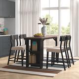 3-Piece Dining Set - Hillsdale Furniture 5 - Piece Counter Height Dining Set, Wood/Upholstered Chairs in Black, Size Small (Seats up to 4)