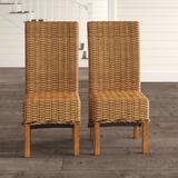 Birch Lane™ Clarksburg Rattan Side Chair in Light Walnut Wicker/Rattan in Brown, Size 42.1 H x 18.5 W x 20.9 D in | Wayfair