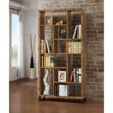 Union Rustic Adalyn Geometric Bookcase Wood in Black/Brown, Size 70.75 H x 34.75 W x 11.5 D in | Wayfair B19DE6735E1D4F8A90508A7F393C568A