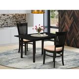 Red Barrel Studio® Alyssea Butterfly Leaf Solid Wood Dining Set Wood/Upholstered Chairs in Black | Wayfair 8B9E5A72DA0947CDB1EB993AC3730EBF
