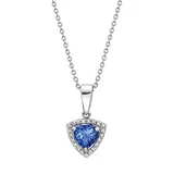 Effy® 3/4 Ct. T.w. Tanzanite And 1/10 Ct. T.w. Diamond Pendant Necklace In 14K White Gold, 16 In