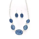 Belk Boxed Stone Pendant Necklace And Drop Earrings Set, Blue