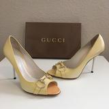 Gucci Shoes | Gucci Nero Patent Leather Pumps | Color: Gold/White | Size: 9.5