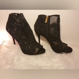 Jessica Simpson Shoes | Jessica Simpson Black Suedemesh Peep Toe Booties | Color: Black | Size: 9.5