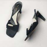 Kate Spade Shoes | Kate Spade New York Canvas Slingback Heels Sandals | Color: Black | Size: 8