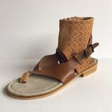 Anthropologie Shoes | Anthropologie Coque Terra Womans Leather Festival Thong Sandals 37 Us7 | Color: Tan | Size: 7