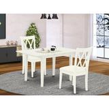 Longshore Tides Mcbeth Butterfly Leaf Rubberwood Solid Wood Dining Set Wood/Upholstered Chairs in White, Size 29.0 H in | Wayfair