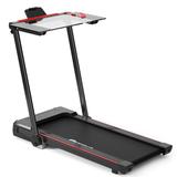 Costway 3-in-1 Folding Treadmill with Large Desk and LCD Display-Black
