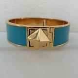 Kate Spade Jewelry | Kate Spade Teal Turnlock Bracelet | Color: Blue/Gold | Size: Os
