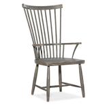 Hooker Furniture Marzano Solid Wood Windsor Back Arm Chair in Gray Wood in Brown/Gray, Size 44.0 H x 23.5 W x 25.75 D in | Wayfair 6025-75302-95