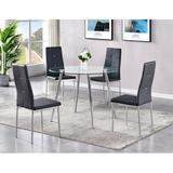Ivy Bronx Ellard 5 - Pieces Modern Dinette Set Wood/Glass/Metal/Upholstered Chairs in Brown, Size 30.0 H in | Wayfair