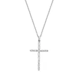 Effy® Women's 1/4 ct. t.w. Diamond Cross Pendant Necklace in 14k White Gold, 16 in