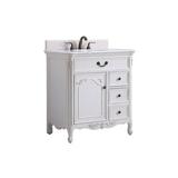 Red Barrel Studio® Surette 32" Single Bathroom Vanity Set Wood/Marble in White, Size 35.0 H x 32.0 W x 21.5 D in | Wayfair