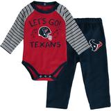 Infant Red/Navy Houston Texans Touchdown Raglan Long Sleeve Bodysuit & Pants Set