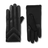 Men's isotoner Lined Water Repellent Heritage Spandex Chevron Gloves, Size: Large, Black