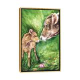 East Urban Home Cow & Baby Wall Decor Canvas in Brown/Green, Size 60" H x 40" W x 1.5" D | Wayfair D26B367DBDB3471D802F81800B284A07
