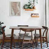 Corrigan Studio® Plattsburg 5 - Piece Dining Set Wood/Upholstered Chairs in Brown | Wayfair 7E55B359D44A47AE831AA2433BB1D06B