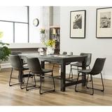 17 Stories Bamey 7-Piece Dining Set Wood/Metal/Upholstered Chairs in Black/Brown, Size 30.0 H in | Wayfair DB15AB4CDD3C4285A62270A80782D430