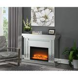 Furniture World Pescara Textured Glass Fireplace Mantle in Gray, Size 39.96 H x 47.44 W x 15.16 D in | Wayfair FP308