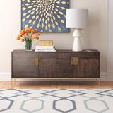 Willa Arlo™ Interiors Alysa Sideboard Wood/Metal in Brown/Yellow, Size 31.5 H x 78.75 W x 17.75 D in | Wayfair B9490ECD35FD4724BE4D9E3DC21EF3C5