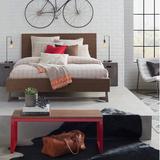AllModern Caxton Low Profile Platform Bed Wood & Metal/Metal in Brown/Gray, Size 41.0 H x 76.0 W x 91.0 D in | Wayfair
