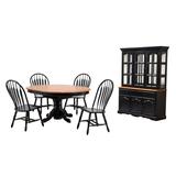 Sunset Trading Black Cherry Selections 7 Piece Pedestal Dining Set with China Cabinet - Sunset Trading DLU-TBX4866-4130-22BHAB7PC