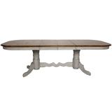 Sunset Trading Country Grove Double Pedestal Extendable Dining Table In Distressed Gray and Brown Wood - Sunset Trading DLU-CG4296-GO