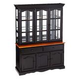Sunset Trading Black Cherry Selections Treasure Buffet and Lighted Hutch | Antique Black and Cherry - Sunset Trading DLU-22-BH-BCH