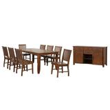 Sunset Trading Simply Brook 10 Piece Extendable Table Dining Set With Sideboard In Amish Brown - Sunset Trading DLU-BR4272-C60-AMSB10PC