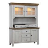 Sunset Trading Country Grove Buffet and Hutch In Distressed Gray and Brown Wood - Sunset Trading DLU-CG-BH-GO