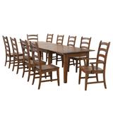 Sunset Trading Simply Brook 11 Piece Rectangular Extendable Table Dining Set In Amish Brown - Sunset Trading DLU-BR134-AM11PC