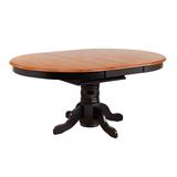 Sunset Trading Black Cherry Selections Pedestal Dining Table In Antique Black with Cherry Butterfly Top - Sunset Trading DLU-TBX4266-BCH