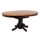 Sunset Trading Black Cherry Selections Pedestal Dining Table In Antique Black with Cherry Butterfly Top - Sunset Trading DLU-TBX4866-BCH
