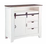 Sunset Trading Cottage Sliding Barn Door Chest In White And Raftwood - Sunset Trading CC-CHE117TLD-WWRW