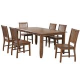 Sunset Trading Simply Brook 7 Piece Extendable Table Dining Set With 6 Slat Back Chairs In Amish Brown - Sunset Trading DLU-BR4272-C60-AM7PC