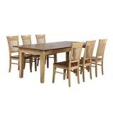 Sunset Trading Brook 7 Piece Rectangular Extendable Dining Table - Sunset Trading DLU-BR134-C70-PW7PC