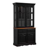 Sunset Trading Black Cherry Selections Keepsake Buffet and Lighted Hutch In Antique Black and Cherry - Sunset Trading DLU-19-BH-BCH